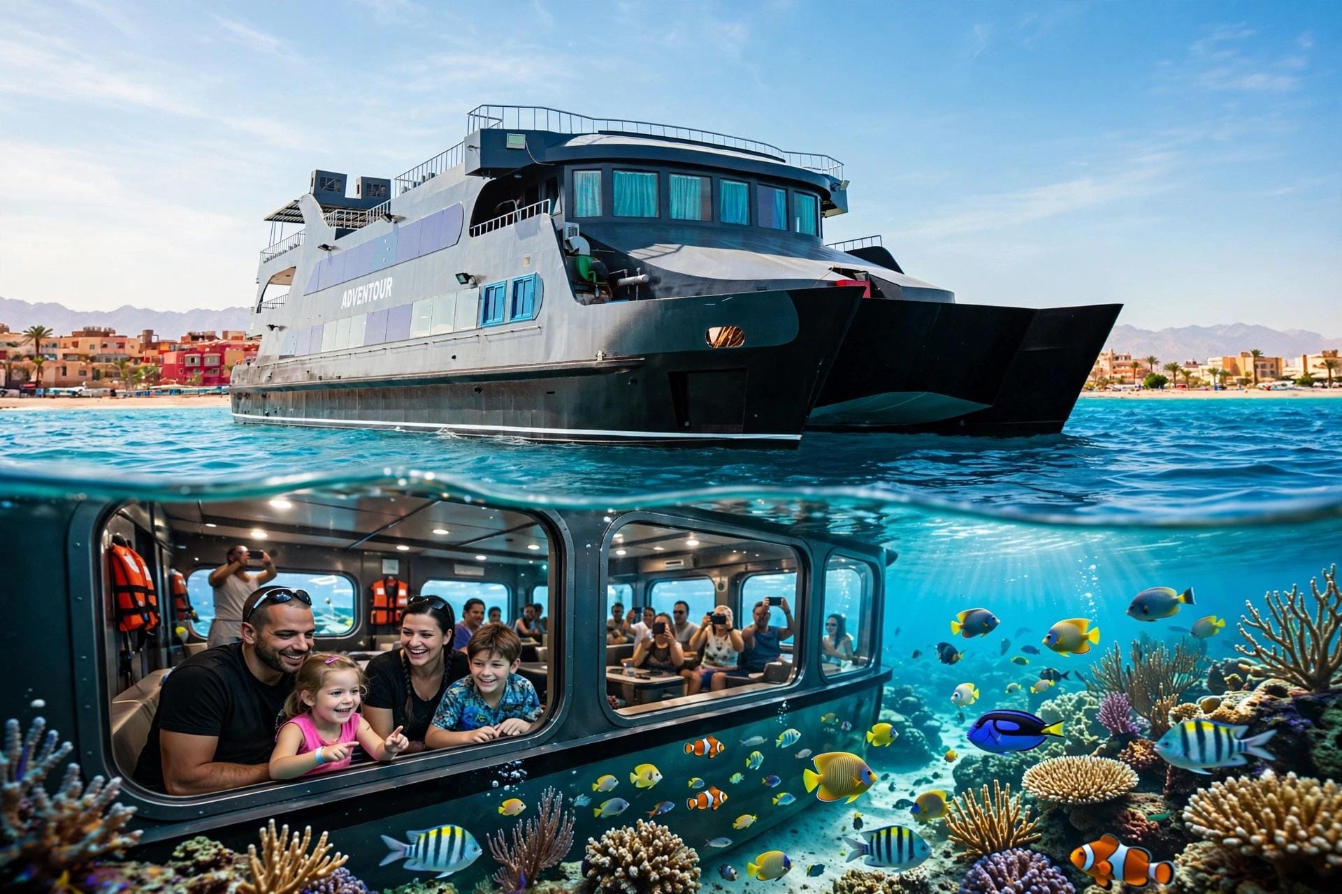 Hurghada: Luxury Catamaran, Semi-Submarine, Island and Sunset - Hurghada Catamaran Semi (Photo 1)